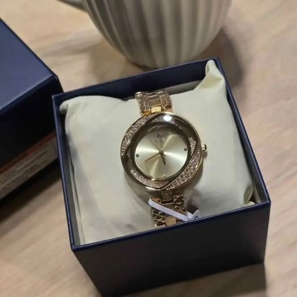 Montres Prestige MPW-0220 Women's Gold-Tone Crystal Watch